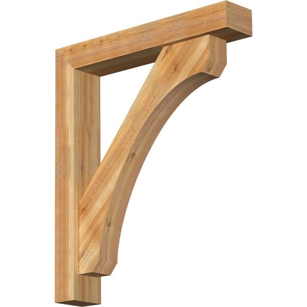 Ekena Millwork Legacy Block Rough Sawn Bracket w/ Offset Brace, Western Red Cedar, 6"W x 34"D x 40"H BKT0604X34X40LEC05RWR - main